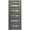 Sartodoors Sturdy Dbl Barn Door 56 x 96in, Matte Black Clear Glass, Stainless Steel 13FT Rail Hangers Heavy Set LUCIA2166DB-S-BLK-5696 - alternate 1